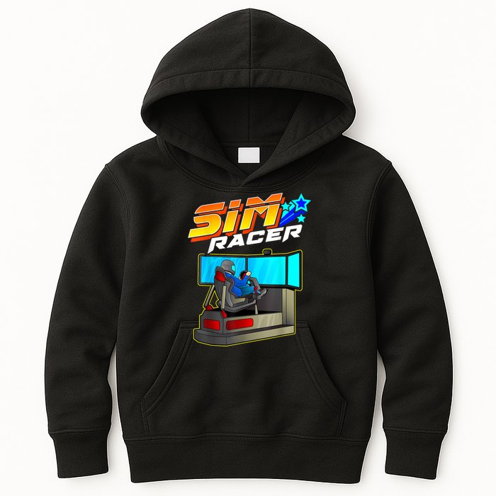 Sim Racer Car Racing And Driving Simulator Motion Rig Kids Hoodie