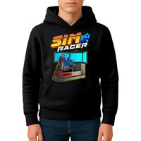Sim Racer Car Racing And Driving Simulator Motion Rig Kids Hoodie