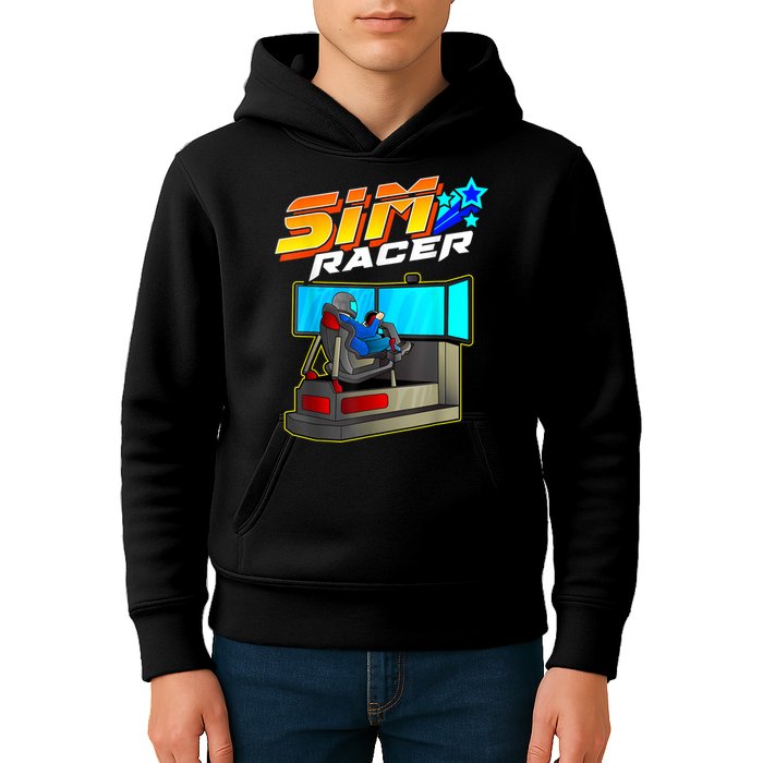 Sim Racer Car Racing And Driving Simulator Motion Rig Kids Hoodie