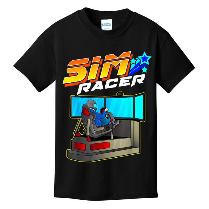 Sim Racer Car Racing And Driving Simulator Motion Rig Kids T-Shirt