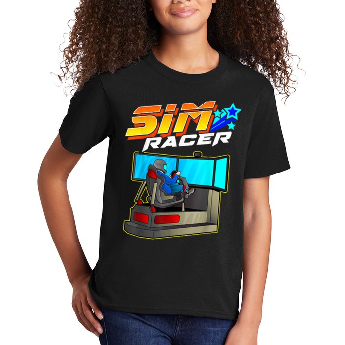Sim Racer Car Racing And Driving Simulator Motion Rig Kids T-Shirt