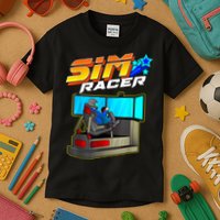 Sim Racer Car Racing And Driving Simulator Motion Rig Kids T-Shirt