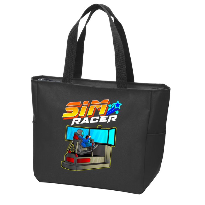 Sim Racer Car Racing And Driving Simulator Motion Rig Zip Tote Bag