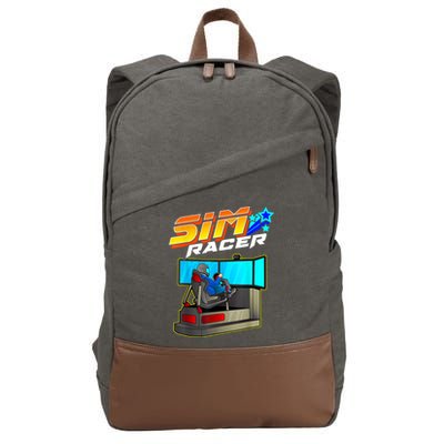 Sim Racer Car Racing And Driving Simulator Motion Rig Cotton Canvas Backpack