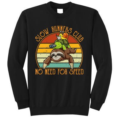 Slow Runners Club No Need For Speed - Sloth & Turtle Snail Sweatshirt