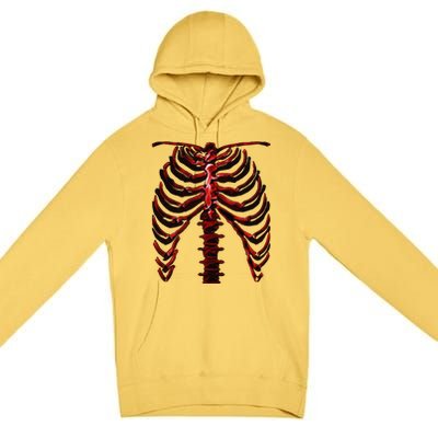 Skeleton Rib Cage Cool Halloween (Ver. 1R) Premium Pullover Hoodie