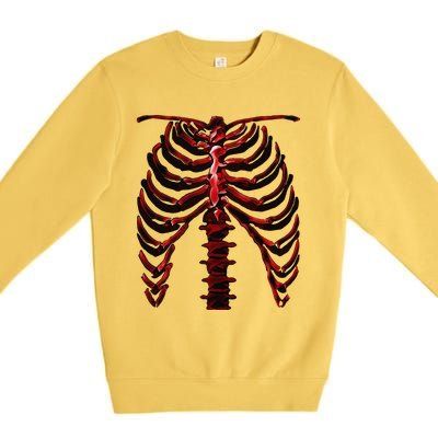 Skeleton Rib Cage Cool Halloween (Ver. 1R) Premium Crewneck Sweatshirt