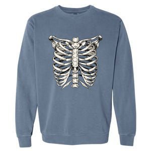 Skeleton Rib Cage Halloween Skeleton Costume Garment-Dyed Sweatshirt