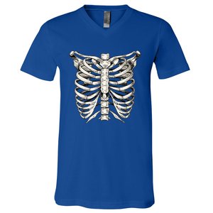 Skeleton Rib Cage Halloween Skeleton Costume V-Neck T-Shirt