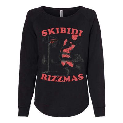 Skibid.I Rizzmas Christmas Rizz Santa Claus Basketball Womens California Wash Sweatshirt