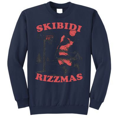 Skibid.I Rizzmas Christmas Rizz Santa Claus Basketball Sweatshirt