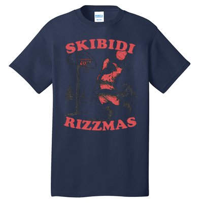 Skibid.I Rizzmas Christmas Rizz Santa Claus Basketball Tall T-Shirt