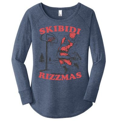 Skibid.I Rizzmas Christmas Rizz Santa Claus Basketball Women's Perfect Tri Tunic Long Sleeve Shirt