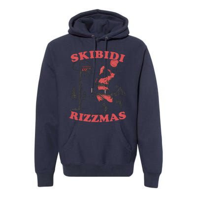 Skibid.I Rizzmas Christmas Rizz Santa Claus Basketball Premium Hoodie