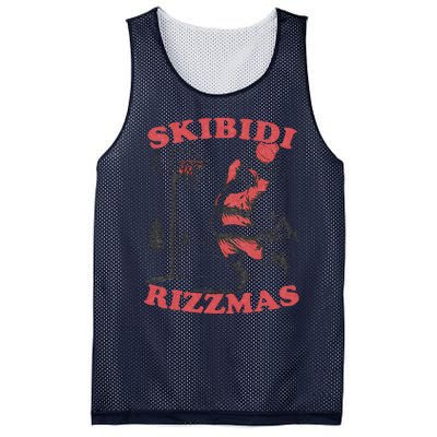 Skibid.I Rizzmas Christmas Rizz Santa Claus Basketball Mesh Reversible Basketball Jersey Tank