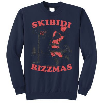 Skibid.I Rizzmas Christmas Rizz Santa Claus Basketball Tall Sweatshirt