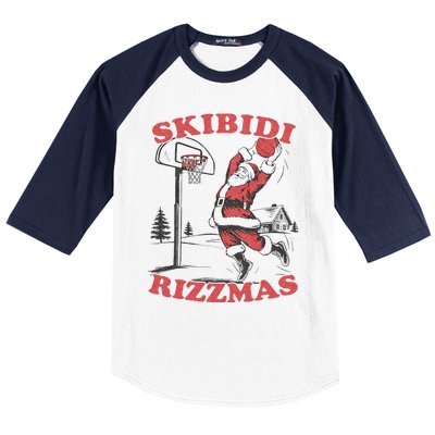 Skibid.I Rizzmas Christmas Rizz Santa Claus Basketball Baseball Sleeve Shirt