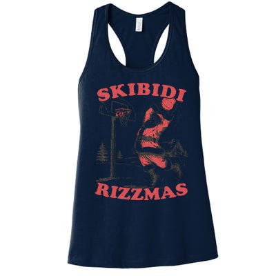 Skibid.I Rizzmas Christmas Rizz Santa Claus Basketball Women's Racerback Tank