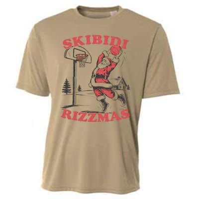 Skibid.I Rizzmas Christmas Rizz Santa Claus Basketball Cooling Performance Crew T-Shirt