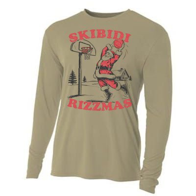 Skibid.I Rizzmas Christmas Rizz Santa Claus Basketball Cooling Performance Long Sleeve Crew