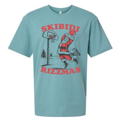 Skibid.I Rizzmas Christmas Rizz Santa Claus Basketball Sueded Cloud Jersey T-Shirt