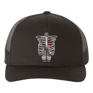 Skeleton Rib Cage Full Of Beer Funny Halloween Costume Yupoong Adult 5-Panel Trucker Hat