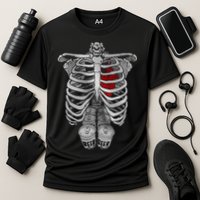 Skeleton Rib Cage Full Of Beer Funny Halloween Costume Cooling Performance Crew T-Shirt