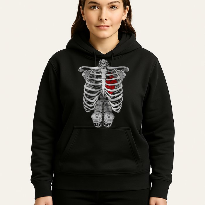 Skeleton Rib Cage Full Of Beer Funny Halloween Costume Hoodie