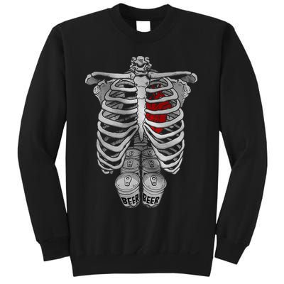Skeleton Rib Cage Full Of Beer Funny Halloween Costume Sweatshirt