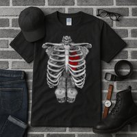 Skeleton Rib Cage Full Of Beer Funny Halloween Costume Tall T-Shirt