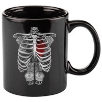 Skeleton Rib Cage Full Of Beer Funny Halloween Costume 11oz C Handle Ceramic Mug