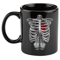 Skeleton Rib Cage Full Of Beer Funny Halloween Costume 11oz C Handle Ceramic Mug