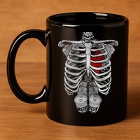Skeleton Rib Cage Full Of Beer Funny Halloween Costume 11oz C Handle Ceramic Mug