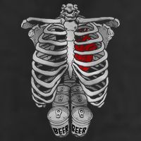 Skeleton Rib Cage Full Of Beer Funny Halloween Costume 11oz C Handle Ceramic Mug