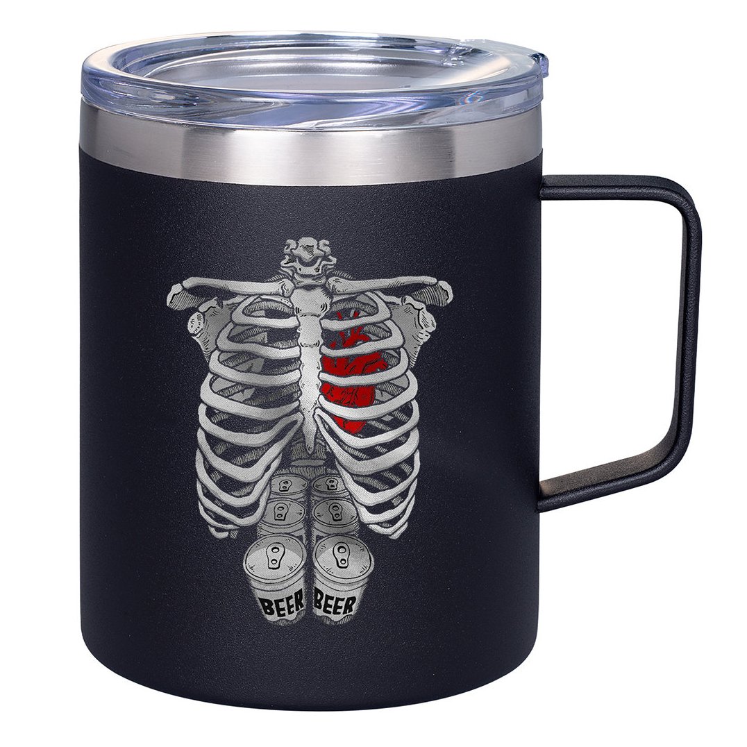 Skeleton Rib Cage Full Of Beer Funny Halloween Costume 12oz Stainless Steel Coffee Mug