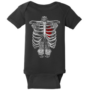 Skeleton Rib Cage Full Of Beer Funny Halloween Costume Baby Bodysuit