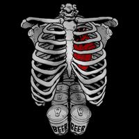 Skeleton Rib Cage Full Of Beer Funny Halloween Costume Women's V-Neck T-Shirt