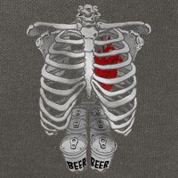 Skeleton Rib Cage Full Of Beer Funny Halloween Costume Cotton Canvas Backpack