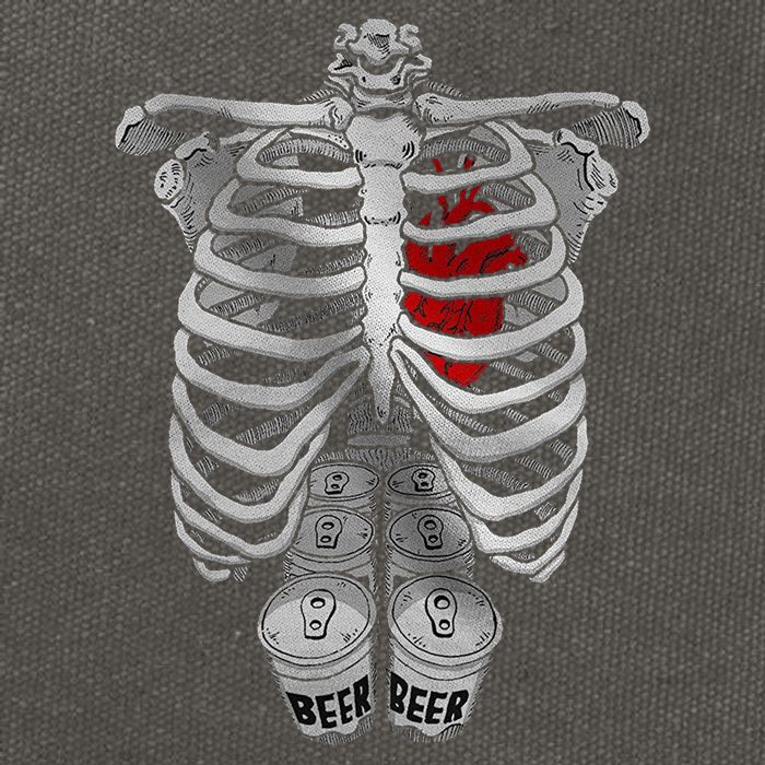 Skeleton Rib Cage Full Of Beer Funny Halloween Costume Cotton Canvas Backpack
