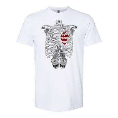 Skeleton Rib Cage Full Of Beer Funny Halloween Costume Softstyle® CVC T-Shirt