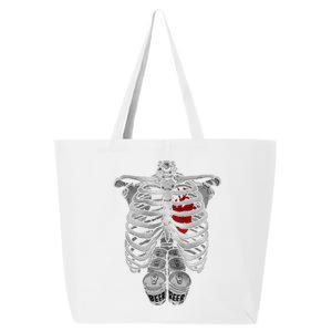 Skeleton Rib Cage Full Of Beer Funny Halloween Costume 25L Jumbo Tote