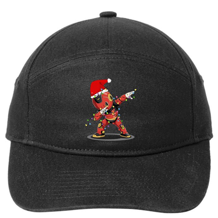 Santa Robotic Christmas Lights Robot Dabbing Christmas Tree 7-Panel Snapback Hat