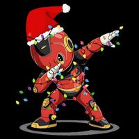 Santa Robotic Christmas Lights Robot Dabbing Christmas Tree 7-Panel Snapback Hat