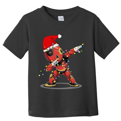 Santa Robotic Christmas Lights Robot Dabbing Christmas Tree Toddler T-Shirt