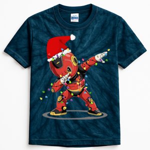 Santa Robotic Christmas Lights Robot Dabbing Christmas Tree Kids Tie-Dye T-Shirt