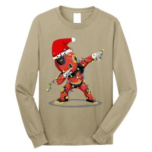 Santa Robotic Christmas Lights Robot Dabbing Christmas Tree Long Sleeve Shirt