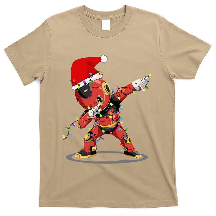 Santa Robotic Christmas Lights Robot Dabbing Christmas Tree T-Shirt
