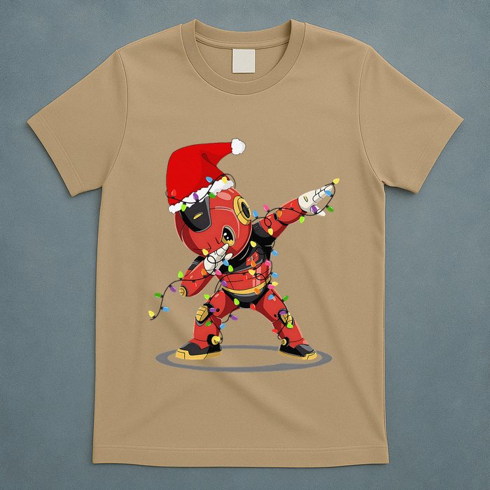 Santa Robotic Christmas Lights Robot Dabbing Christmas Tree T-Shirt