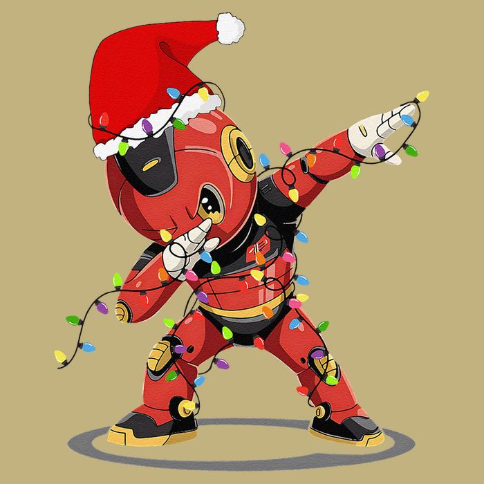 Santa Robotic Christmas Lights Robot Dabbing Christmas Tree Mousepad