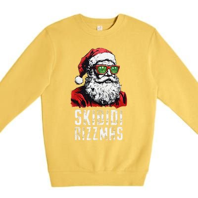 Skibid.I Rizzmas Christmas Rizz Santa Claus Charisma Cool Premium Crewneck Sweatshirt